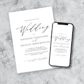 Modern Elegant Minimalist Script Wedding Kaart
