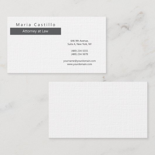 Modern Elegant Minimalist Visitekaartje (Voorkant / Achterkant)