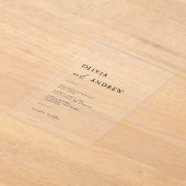 Modern Elegant Minimalist Wedding Acryl Uitnodigingen (Laagn)