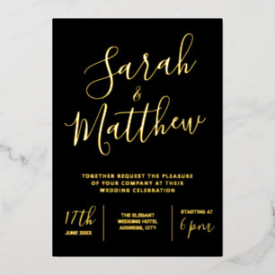 Modern Elegant Minimalist Wedding Folie Uitnodiging