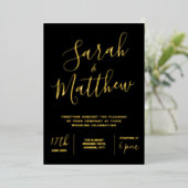 Modern Elegant Minimalist Wedding Folie Uitnodiging (Staand Voorkant)