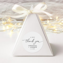 Modern Elegant Minimalist Wedding Ronde Sticker