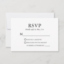 Modern Elegant Minimalist Wedding RSVP Kaartje