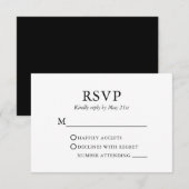 Modern Elegant Minimalist Wedding RSVP Kaartje (Voorkant / Achterkant)