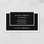 Modern Elegant Minimalist zwart-wit Visitekaartje (Achterkant)