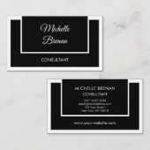 Modern Elegant Minimalist zwart-wit Visitekaartje (Voorkant / Achterkant)