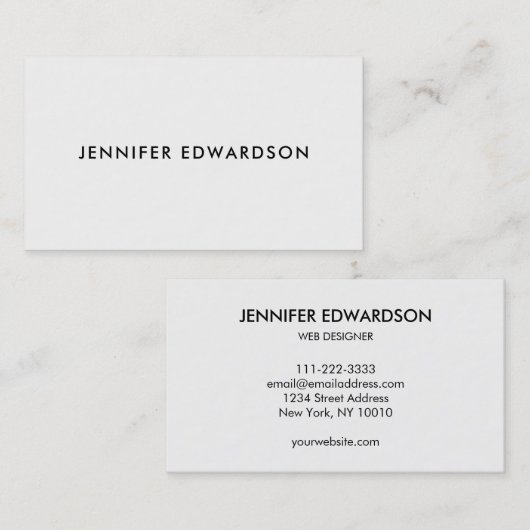 Modern elegant minimalistisch blanke professional visitekaartje (Voorkant / Achterkant)