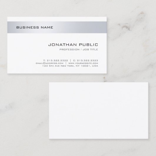 Modern Elegant Minimalistisch Design Company Sjabl Visitekaartje (Voorkant / Achterkant)