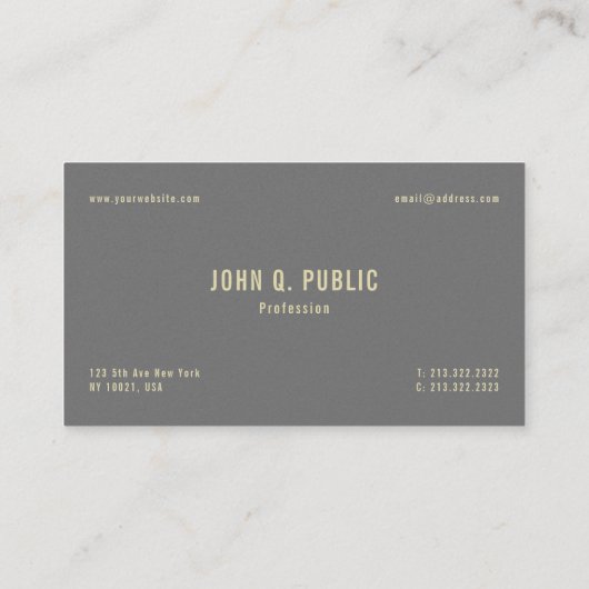 Modern Elegant Minimalistisch Design Sjabloon Luxe Visitekaartje (Achterkant)