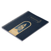 Modern Elegant Minimalistisch Forest Gold Deep Blu Notitieboek (Linkerzijde)