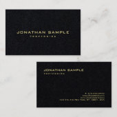 Modern Elegant Minimalistisch Goud Tekst Premium Z Visitekaartje (Voorkant / Achterkant)