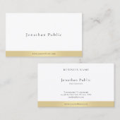 Modern Elegant Minimalistisch Goud Wit Professione Visitekaartje (Voorkant / Achterkant)