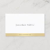 Modern Elegant Minimalistisch Goud Wit Professione Visitekaartje (Voorkant)