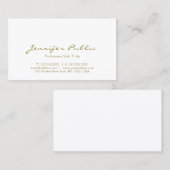 Modern elegant minimalistisch gouden kleurenscript visitekaartje (Voorkant / Achterkant)