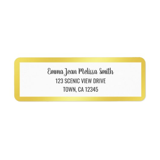 Modern Elegant Minimalistisch Gouden Lijst Goud Ch Etiket (Voorkant)