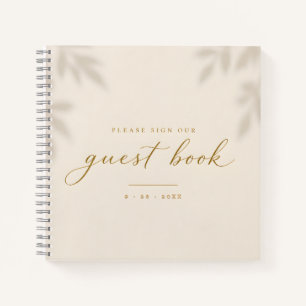 Modern Elegant Minimalistisch Ivoor Kleuren Trouwg Notitieboek