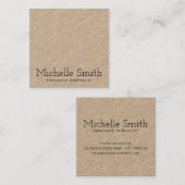 Modern elegant minimalistisch Kraft-papier Vierkante Visitekaartje (Voorkant / Achterkant)