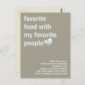 Modern & Elegant Minimalistisch Oefendiner Briefkaart (Voorkant / Achterkant)