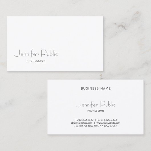 Modern elegant minimalistisch ontwerp, geavanceerd visitekaartje (Voorkant / Achterkant)