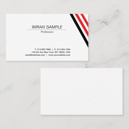 Modern Elegant Minimalistisch Ontwerp Trendy Plain Visitekaartje (Voorkant / Achterkant)