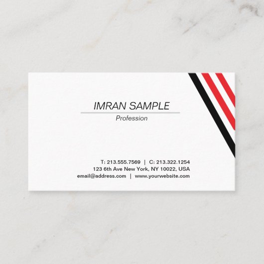 Modern Elegant Minimalistisch Ontwerp Trendy Plain Visitekaartje (Voorkant)