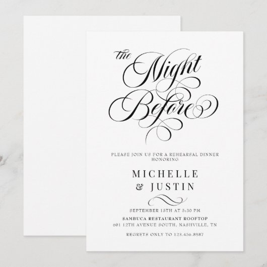 Modern elegant minimalistisch repetitiediner kaart (Voorkant / Achterkant)