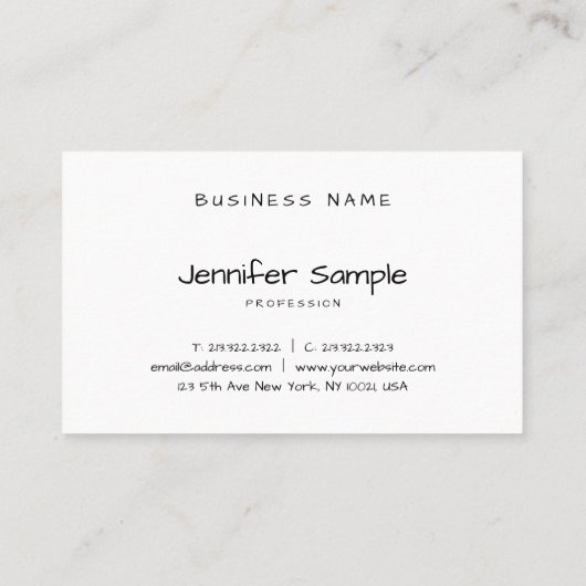 Modern Elegant Minimalistisch Sjabloon Handschrift Visitekaartje (Achterkant)