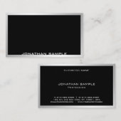Modern Elegant Minimalistisch Zilver Professioneel Visitekaartje (Voorkant / Achterkant)