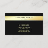 Modern Elegant minimalistisch zwart en goud Eenvou Visitekaartje (Achterkant)