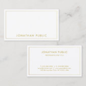 Modern Elegant Minimalistische Sjabloon Gouden Naa Visitekaartje (Voorkant / Achterkant)