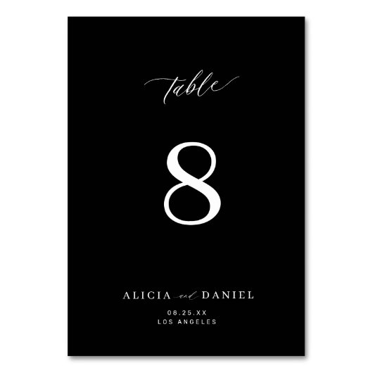 Modern elegant minimalistische zwarte en witte bru kaart (Voorkant)