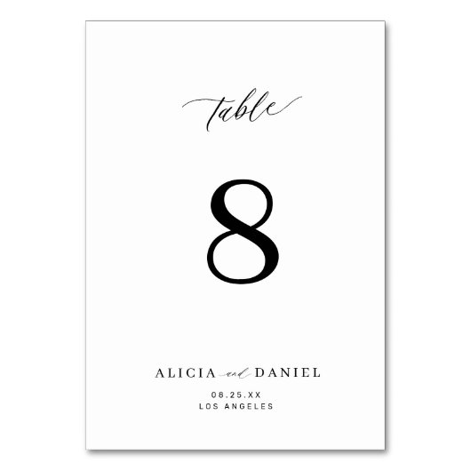 Modern elegant minimalistische zwarte en witte bru kaart (Voorkant)