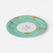 Modern Elegant Mint en Faux Gold Foil Wedding Papieren Bordje (Gekanteld)