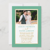 Modern Elegant Mint Green Gold Wedding Kaart (Voorkant)