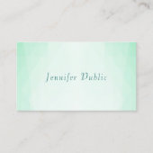 Modern Elegant Mint Green Script Monogram Sjabloon Visitekaartje (Voorkant)