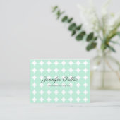 Modern elegant mint Green White Handgeschreven scr Visitekaartje (Staand voorkant)