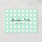 Modern elegant mint Green White Handgeschreven scr Visitekaartje (Voorkant)