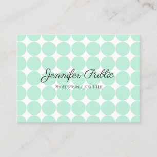 Modern elegant mint Green White Handgeschreven scr Visitekaartje
