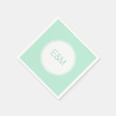 Modern Elegant Mintgroene Sjabloon Monogram Servet (Hoek)