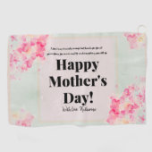 Modern Elegant Mom Golfer Roze Moederdag Golfhanddoek (Horizontaal)