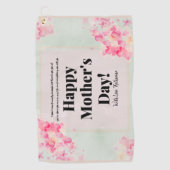 Modern Elegant Mom Golfer Roze Moederdag Golfhanddoek (Voorkant)