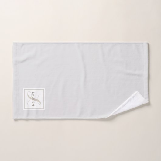 Modern Elegant Monogram Bad Handdoek (Handdoek)