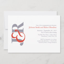 Modern Elegant Monogram Betrokkenheid Partij Kaart