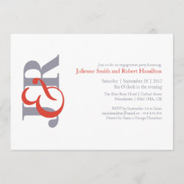 Modern Elegant Monogram Betrokkenheid Partij Kaart
