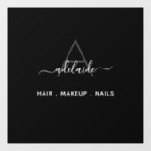 Modern Elegant Monogram Black Hair Salon Decal (Vel)