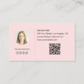 Modern Elegant Monogram Blush Pink Visitekaartje (Achterkant)