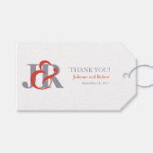 Modern Elegant Monogram Bruiloft Favor Label Cadeaulabel (Voorkant (Horizontaal))