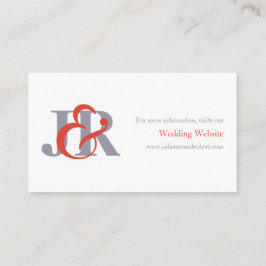 Modern Elegant Monogram Bruiloft Website Kaart