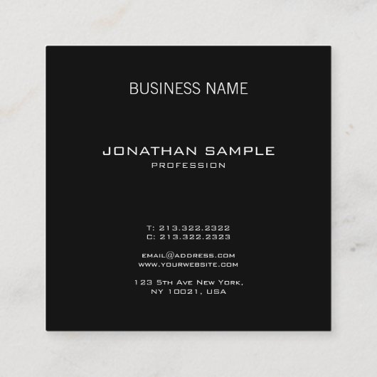 Modern Elegant Monogram Chic Silver Watch Plain Vierkante Visitekaartje (Achterkant)