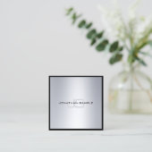 Modern Elegant Monogram Chic Silver Watch Plain Vierkante Visitekaartje (Staand voorkant)